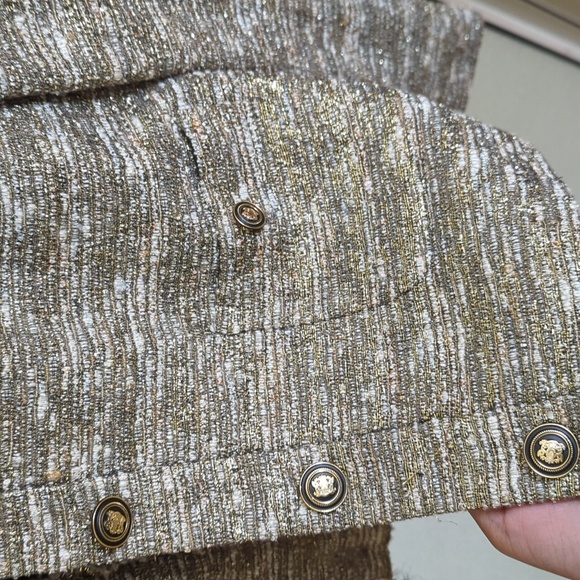 Zara Metallic Gold Tweed Jacket - Picture 3 of 5